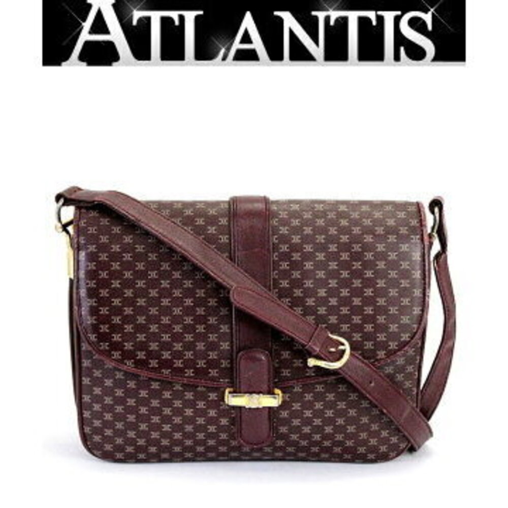 Celine Triomphe Shoulder Bag Leather Bordeaux